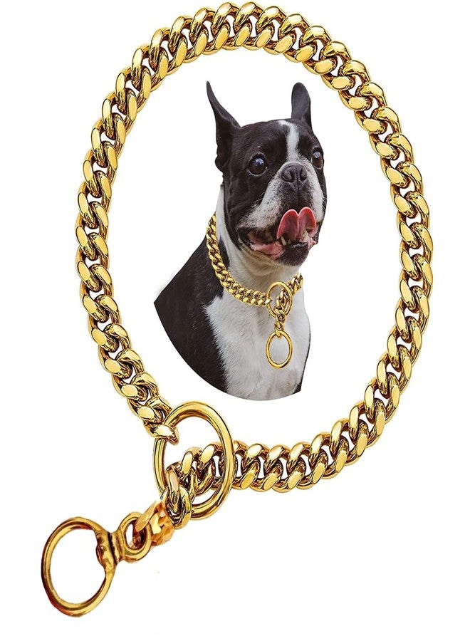 Pups&Pets Brass Heavy Duty Diamond Cut Gold Dog Choke Chain Training Dog Collar Swivel Dog Show Choke Chain (Thickness 3 MM, Length 24 Inch, for Medium Dog) - Image 1